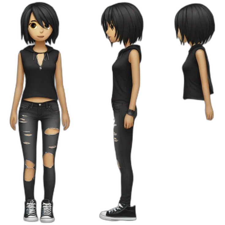 emo girl full body shot emoji