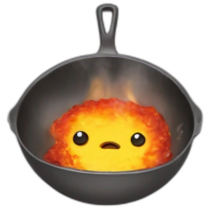 calcifer from howl's moving castle eat scrambled eggs emoji
