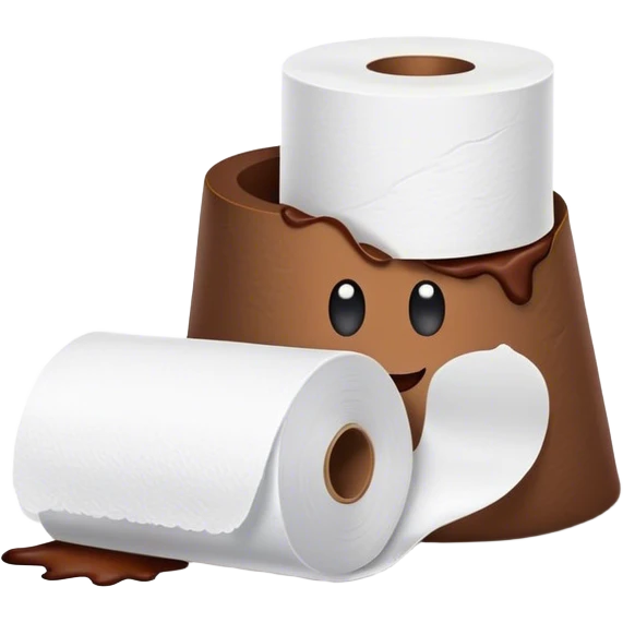 toilet paper and poo, friends emoji