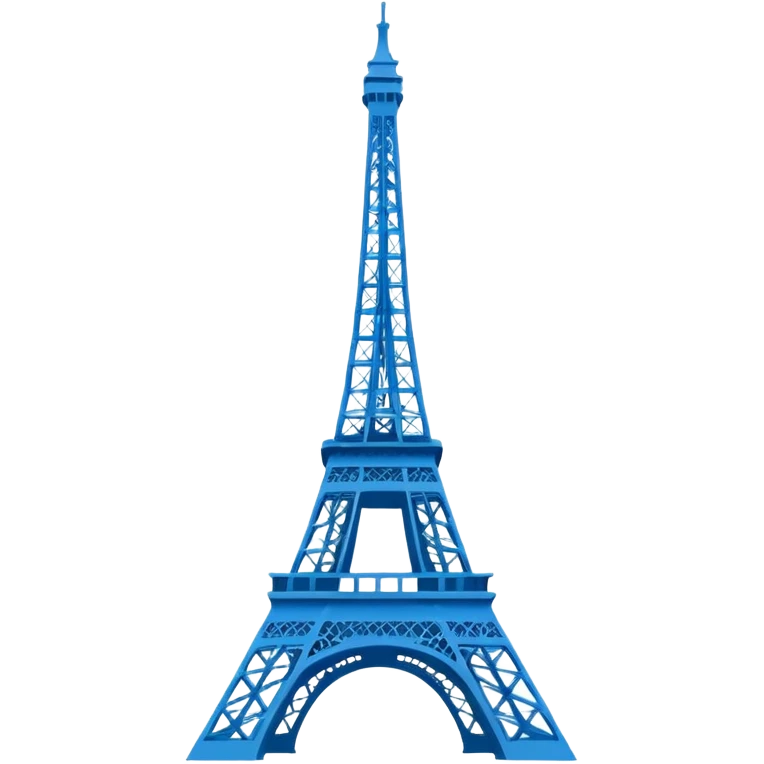 create a blue emoji of tour eiffel. 2D linear style emoji