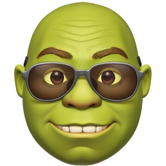 Shrek with sunhlesses emoji
