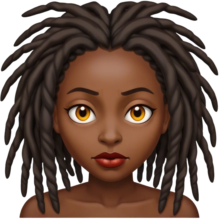 Black woman with locs evil face emoji