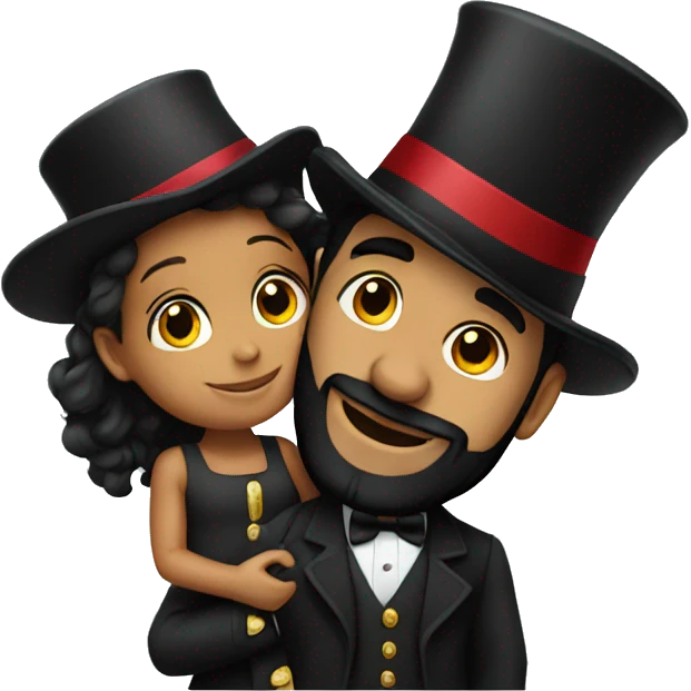 drake with tophat holding a child emoji