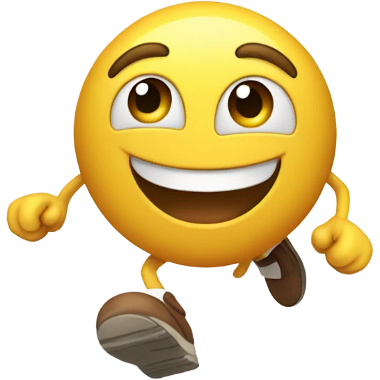 Happy emoji with feet in air emoji