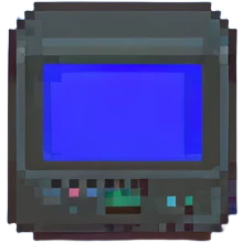 Blue screen with tiny ":(" emoji