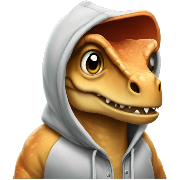 Dinosaur wearing a hoodie emoji