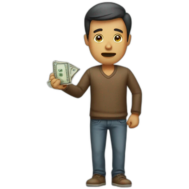 poor man wasting money emoji