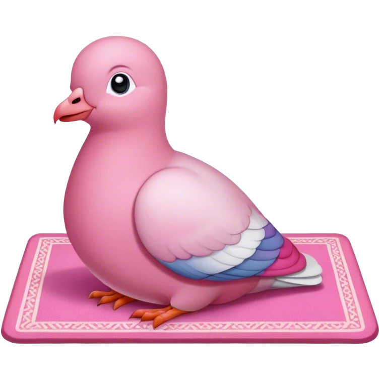 Cute muslim pink pigeon praying on a mat emoji