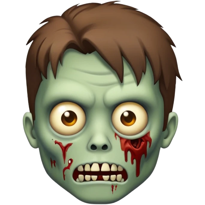 zumbie fwm emoji with brunett hair emoji