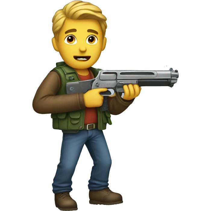 guy with toy gun emoji
