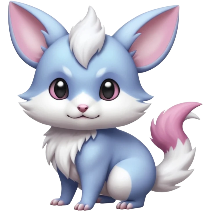  Shiny colorful pastel flourishing flurry fuzzy Absol-Minccino-Furret-Zangoose-Chinchilla-fusion-animal-Fakémon-hybrid-creature  emoji