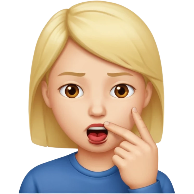 Una carita mordiéndose el dedo  emoji