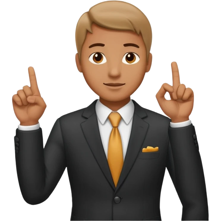 Uomo che indica con le mani  six seven  emoji