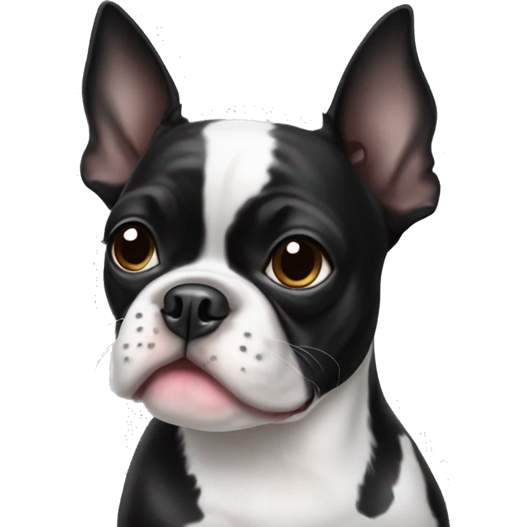 Black and white Boston terrier  emoji