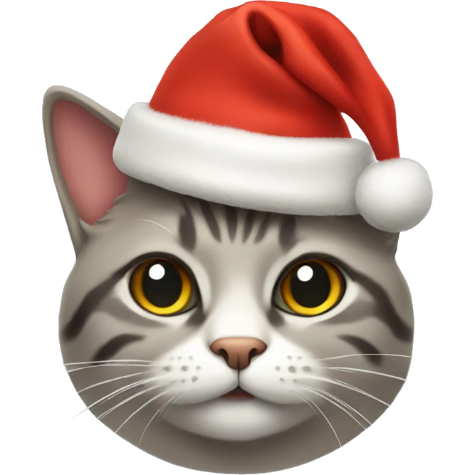 Cat with Christmas hat emoji