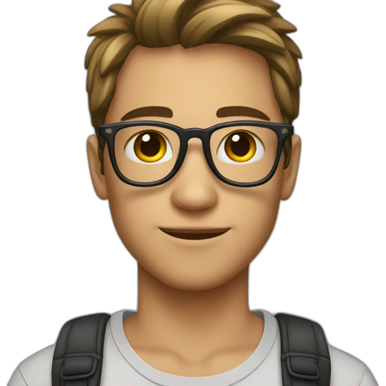 joven con gafas y gato rayado emoji
