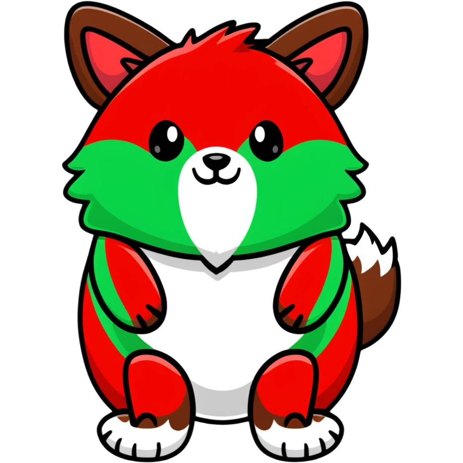 silly animal with Italian flag colors emoji
