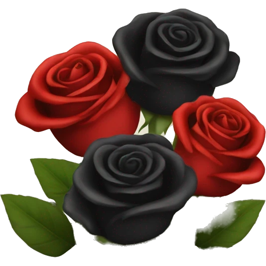 Black roses and red roses in a bouquet  emoji