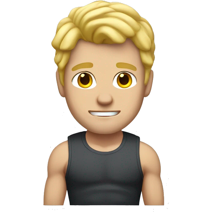 White man with blonde hair with lean muscles emoji