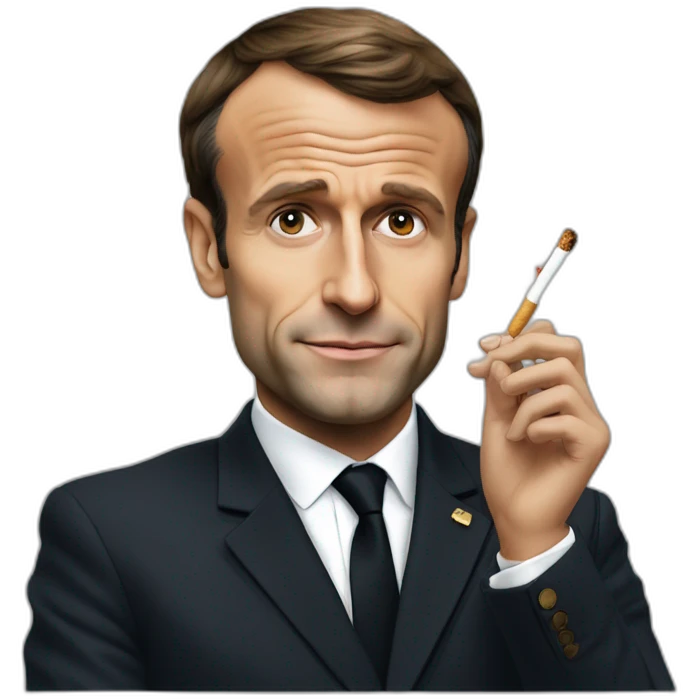 Emmanuel Macron with cigarette emoji