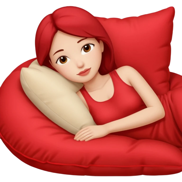 resting women with red pilow emoji