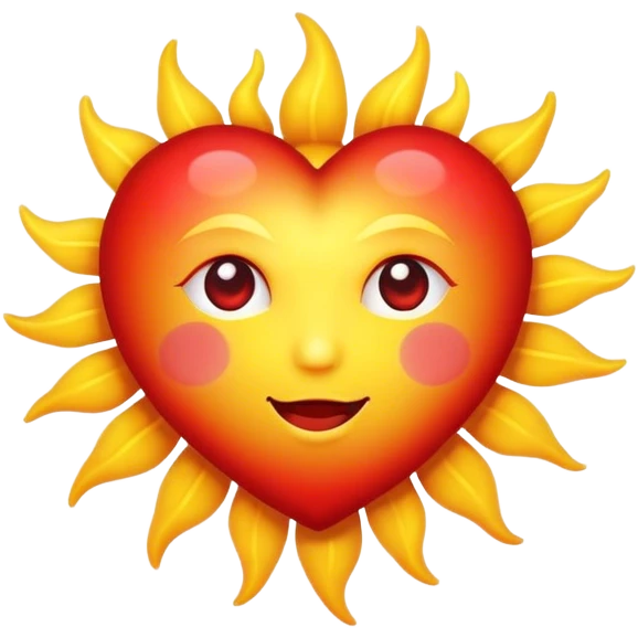 Heart-shaped sun closeup emoji