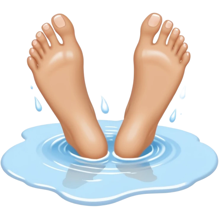 Barefeet balancing in white paint puddle emoji