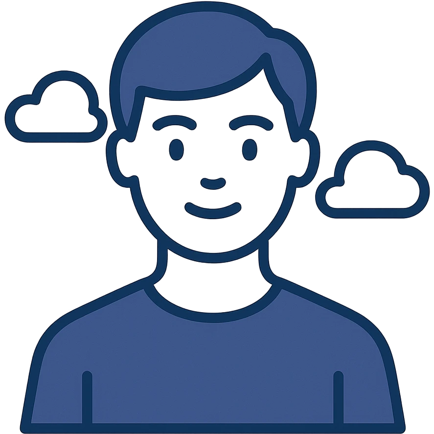 avatar icon, simple and friendly, minimal color, modern icon style emoji