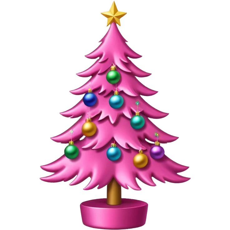 Pink Christmas tree emoji