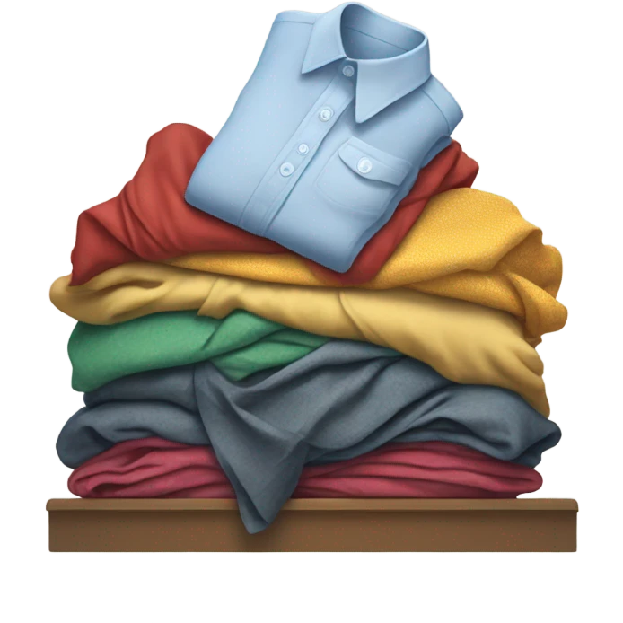 hand dropping shirt into pile of clothes emoji