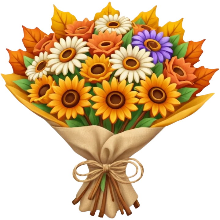 Wrapped Autumn flour bouquet emoji