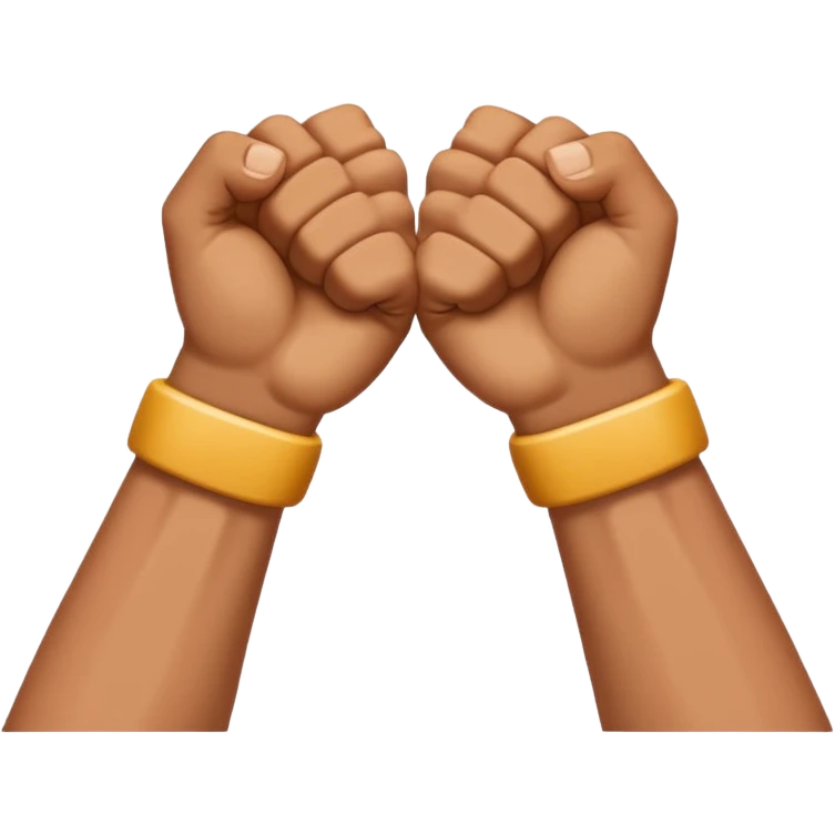 Hands crossed over while having fists emoji