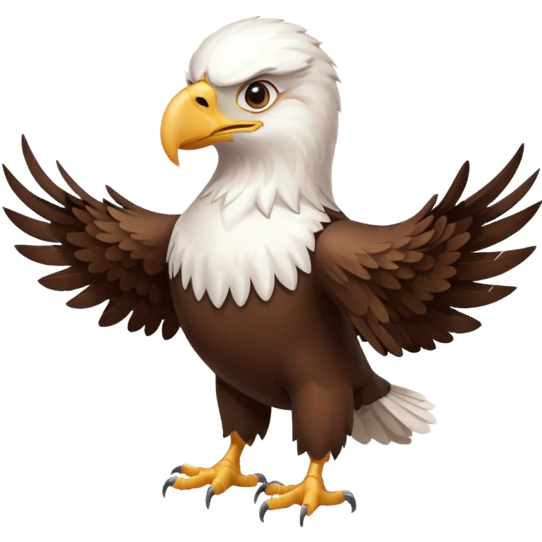 Create a single emoji of a Eagle in full body, shown at a slight side angle in a natural, characteristic pose. Cute and stylized like an emoji, but clearly recognizable.
 emoji