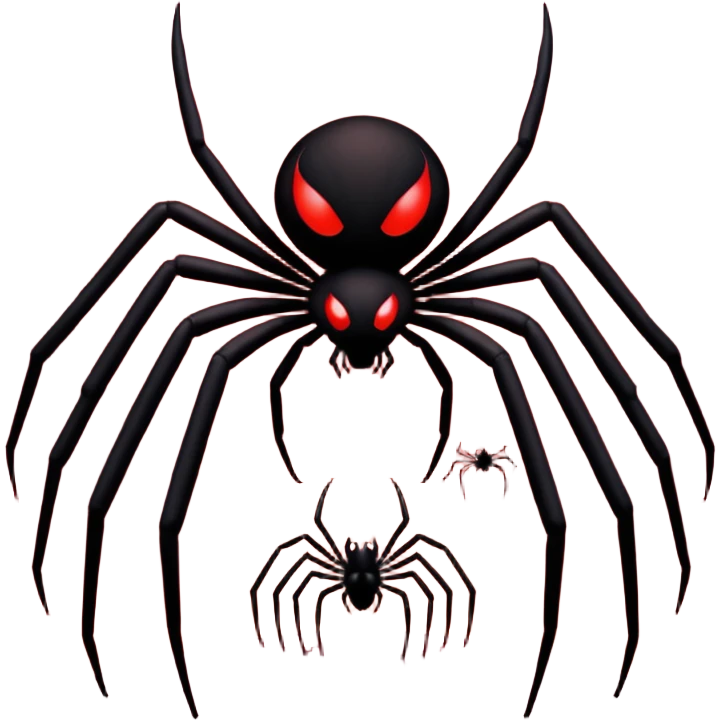 A giant shadow creature with spreading spider legs in a red stormy sky emoji