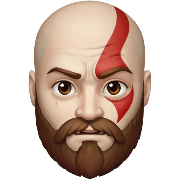 God of War Kratos (white skin, beard and eyebrow color brown) emoji