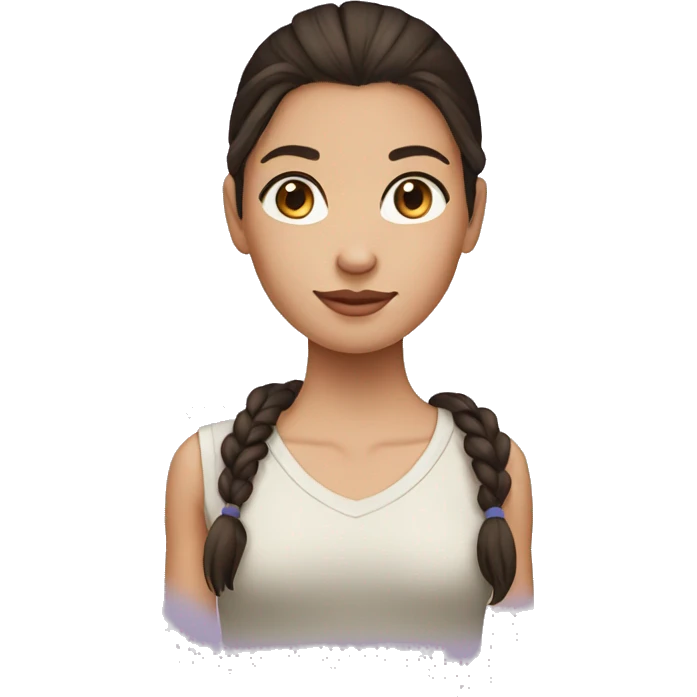 girl with dark brown hair in a pony tail emoji