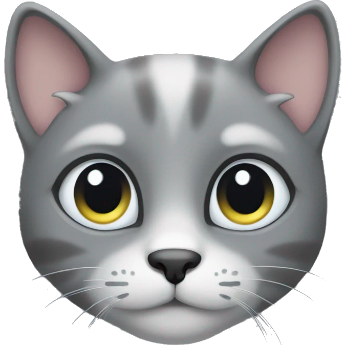 grey cat with cute eyes emoji