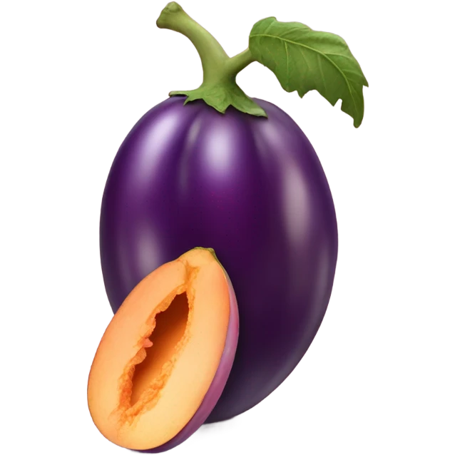Eggplant in a peach emoji