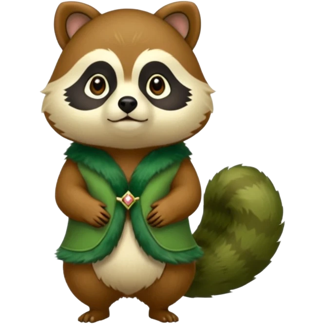 Green tanuki, all green body emoji