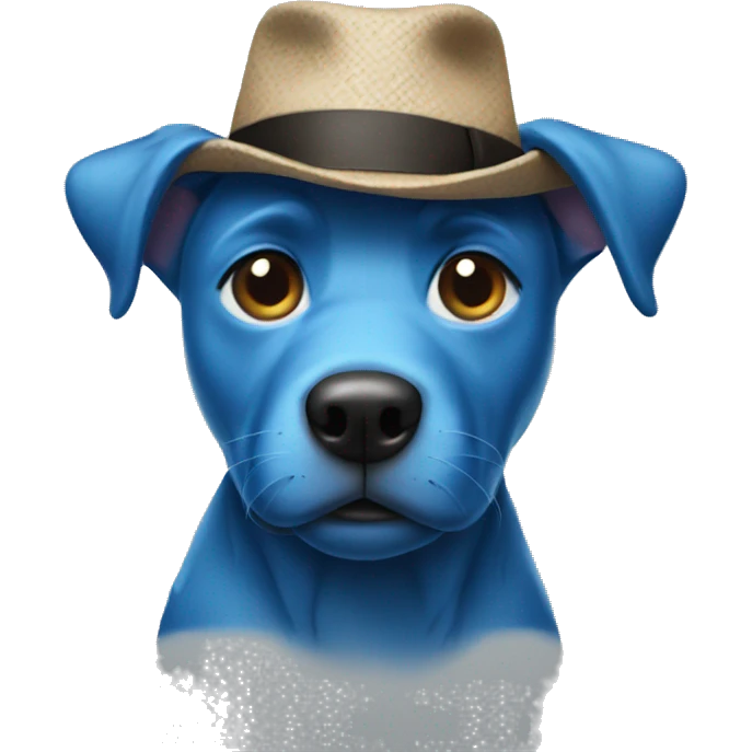 Blue dog wearing a hat  emoji