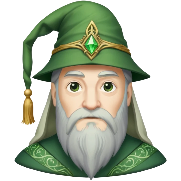 Dumbledore green Wizard’s cap with decoration pattern emoji