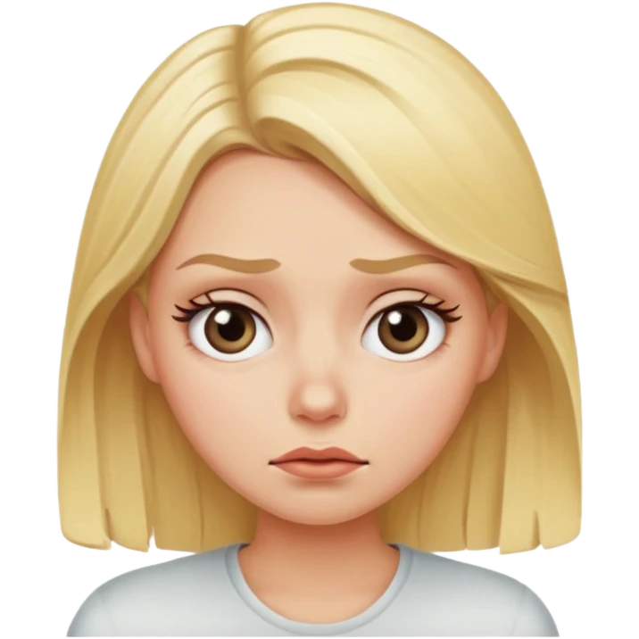 Blonde white girl rolling her ehes emoji
