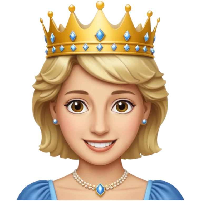 content face, Princess Diana with a crown emoji