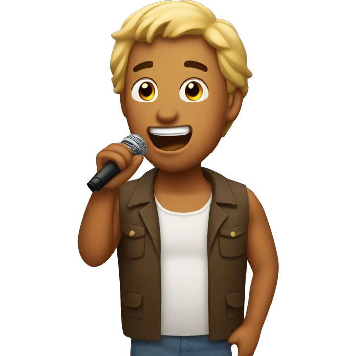 A tan man singing emoji