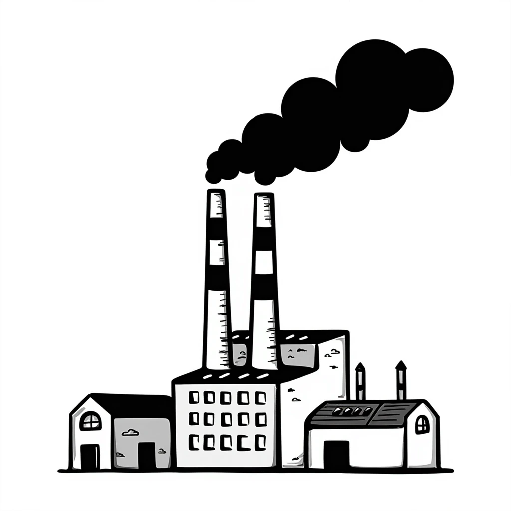 industrial factory with smoke stacks and machinery emoji