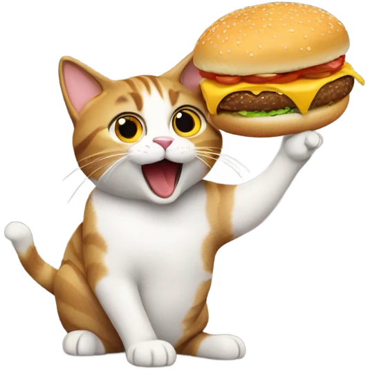 Cat holding a McDonald's  emoji