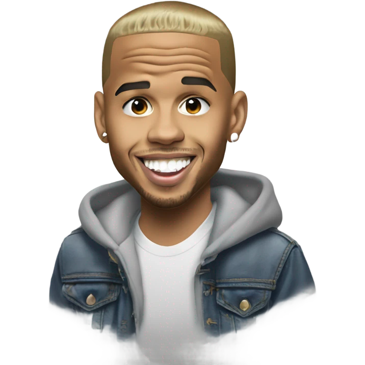 Hyper Realistic Chris Brown smiling at Karruche Tran emoji