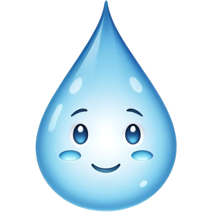 Water droplet holding a w emoji
