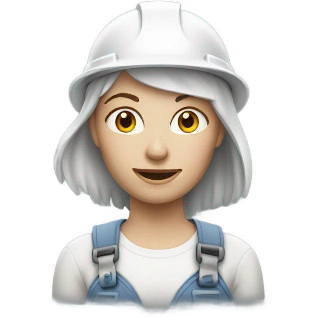 woman builder, white skin emoji