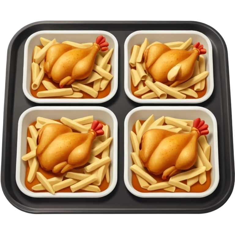 rectangle tray meal with chicken pasts emoji